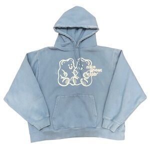 Nice Ghost Club Gummy Bear and Logo Blue Hoodie
